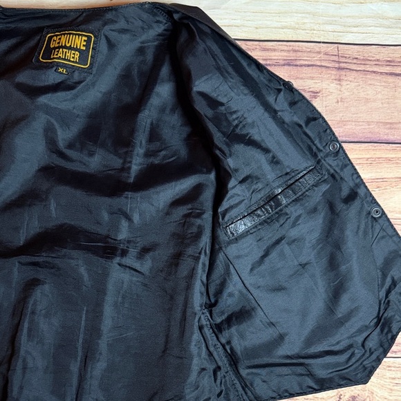 Black Leather Vest with Lace up and Braided Details. - Picture 10 of 11